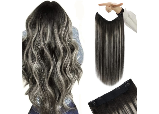 Extensii de Par Flip IN Deluxe Balayage #1B/Grey